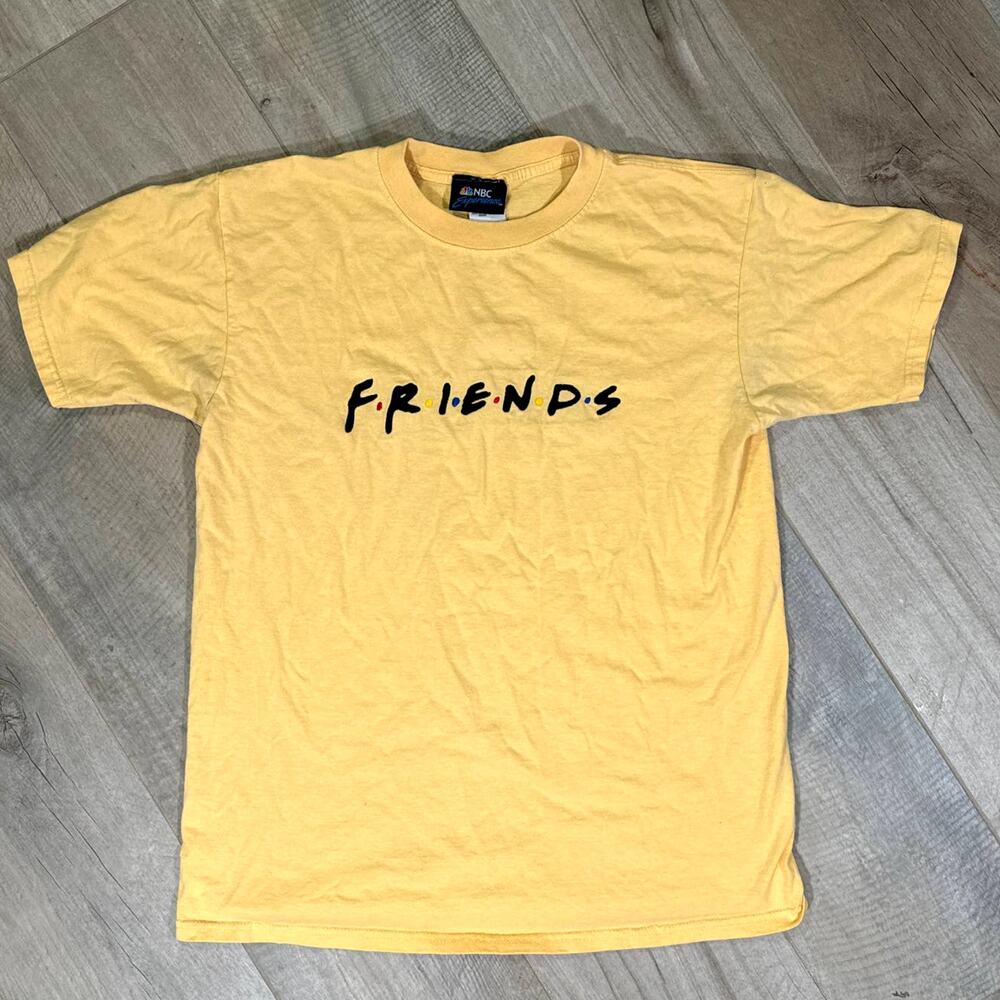 VTG 90s NBC Experience Friends TV Show Promo Spellout Embroidered T-Shirt Sz L